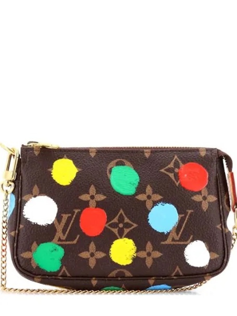 Louis Vuitton Monogram Mini Pochette with Multicolor Paint Dots